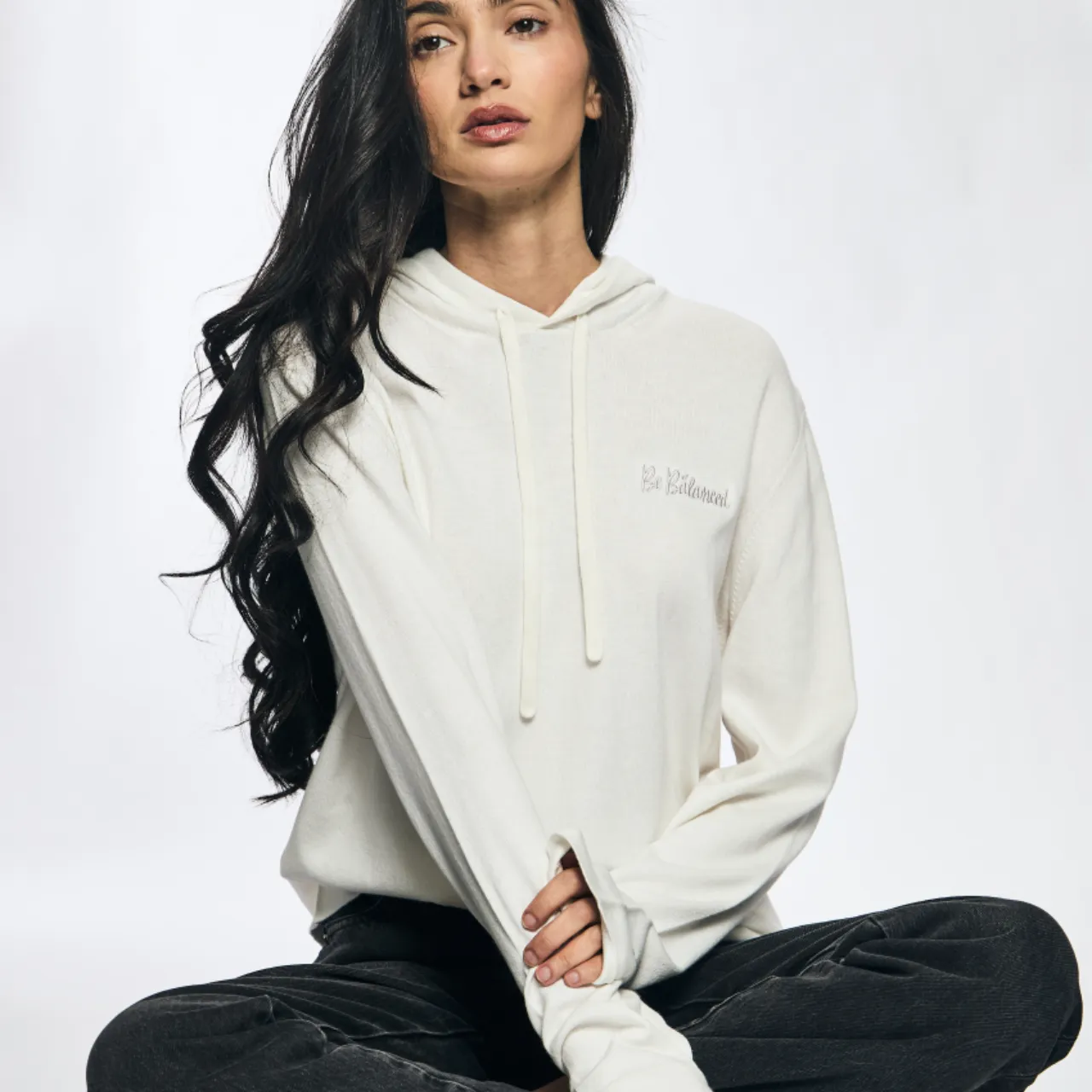 Be Balanced Cotton Cashmere Hoodie - Ivory