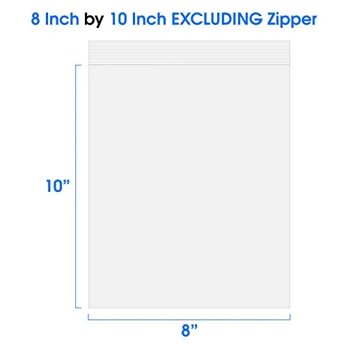 Spartan Industrial - 8” X 10” (200/1000 Pack) 2 Mil Clear Reclosable Zip Plastic Poly Bags with Resealable Lock Seal Zipper